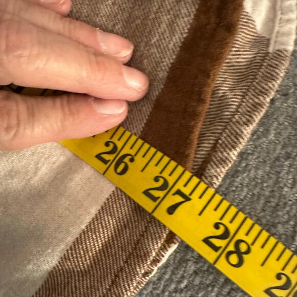 Old Navy Womens Loose Flannel Boyfriend Shirt Desert Floor Brown Plaid 2X - Picture 8 of 8